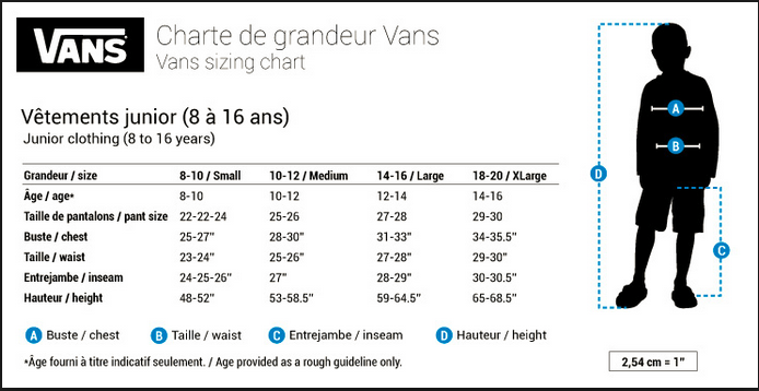 vans childrens size chart